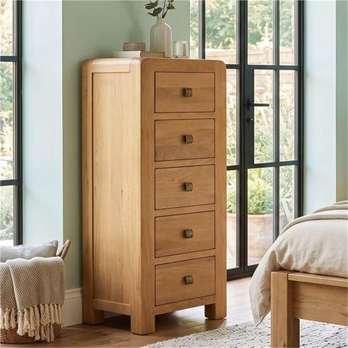 Oak drawer tall chest - oak,