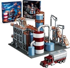 Technology Oil Refinery Building Block Kits, Street View MOC Building Bricks Set