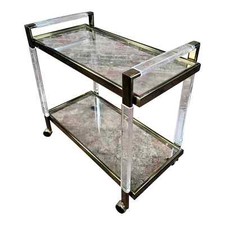 Vintage Mid century Brass & Lucite Bar Cart