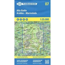 Italy Alps Alta Badia Arabba Marmolada walking hiking skiing cycling map 07 25K