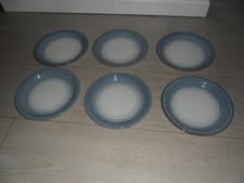 Denby Castile Blue Side Plate 18cm Diameter X 6 Light Blue & White Stoneware