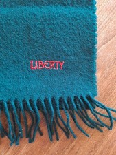 Vintage 100% Wool Genuine Liberty Scarf dark green. Excellent condition 