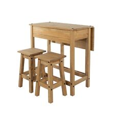 Corona High Table 2 Stools Kitchen Set Gateleg Counter Breakfast Drop Leaf Pine