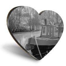 Heart MDF Coasters - BW -