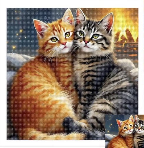 Ginger tabby cats diamond - &,