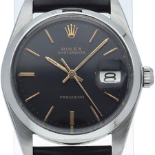 ROLEX Oyster Perpetual Date Antique 6694(5) Stainless Steel mensWatch black USED