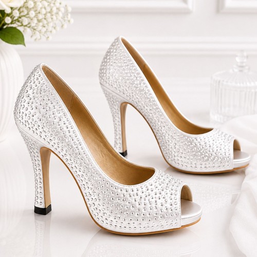 Woman satin bridal shoe - satin,