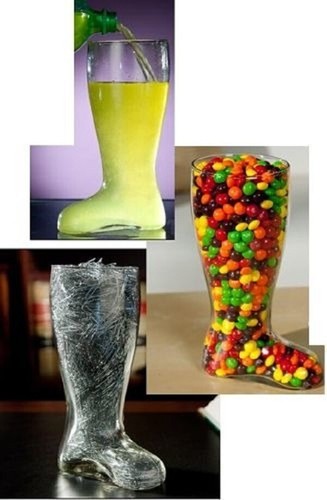 Glass jar giant shape boot - jar,