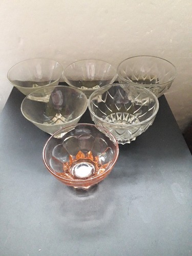 Vintage glass dessert dishes - 6,