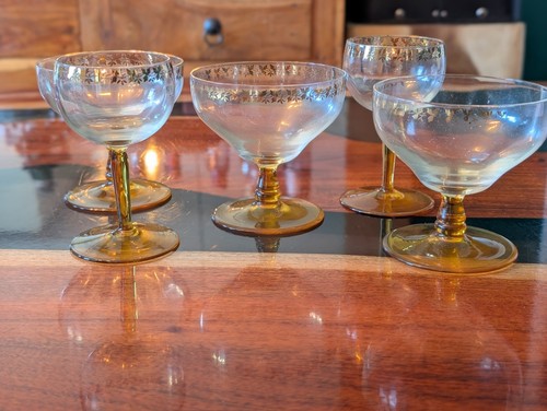 Vintage amber stemmed - vintage, coupe