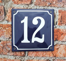 HOUSE NUMBER 12 FRENCH ENAMEL