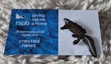 RSPB Bird Pin Badge - International Species - Crested Newt