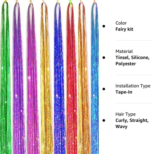 Holographic hair tinsel - hair,