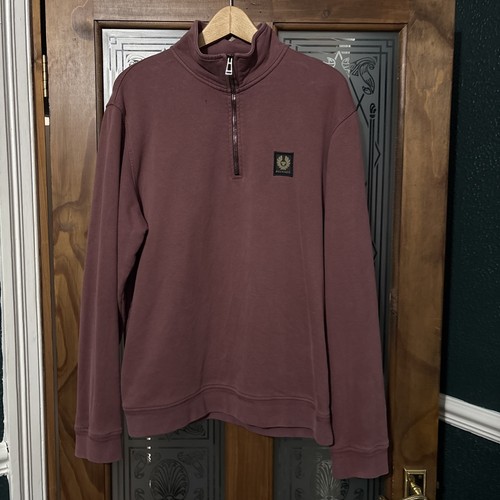 Belstaff burgundy quarter zip - belstaff,