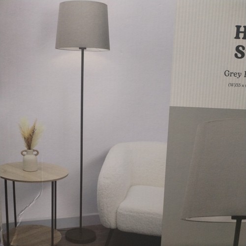Tall grey floor - grey, lamp