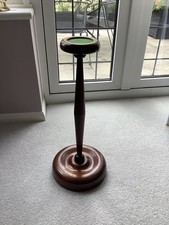 Hat Wig Stand.  Heavy Solid Wood With Felt Covered Base