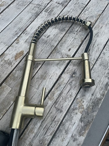 Brushed gold kitchen faucet - brushed,