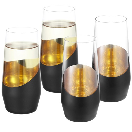Black and gold stemless - and,