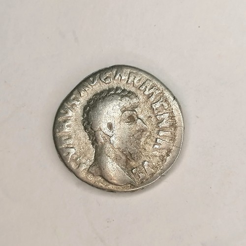 Roman silver denarius coin - coin, of