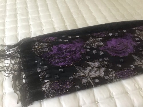 Evening stole wrap purple - stole,