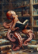 Octopus Art Print Library