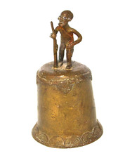 Antique Ashanti African Bronze Figural BELL Lost Wax Derme Morou ? Gold Weight?