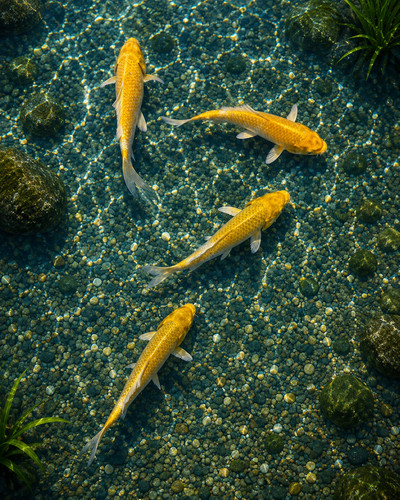 Golden ogon koi live - ogon, fish