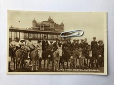 A Line From Weston-Super-Mare Children On Donkeys, Pier Posted 1928 RPPC