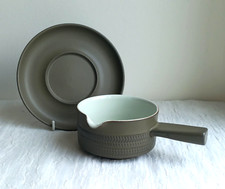 Denby Chevron Gravy / Sauce Boat & S Drip Plate 350 ml Capacity