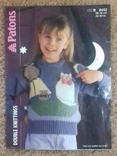 Knitting Pattern - Patons Girl's Owl & Pussycat Sweater, DK, 8403 (200354)