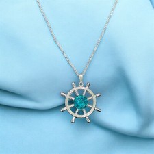 Ship Helm Charm Necklace 