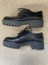 Zara Black Leather Lace Up