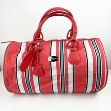 Vintage 1960s 1970s Style Jasper Conran at Tripp Striped Travel Bag Barrel Bag