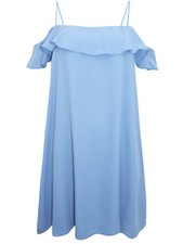 Blue Sleeveless Off Shoulder