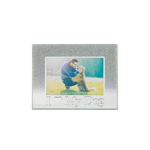 Love dog silver glitter - i, my