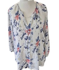 East 2 Peice  Cami & Loose Fit Over Shirt Uk 10 semi sheer floral 3/4 Sleeve