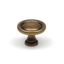 Antique Brass Cabinet Knob Traditional Round Gold Pull Kitchen Cupboard Drawer