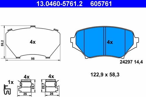 Ate 0460 5761 brake - 13.0460-5761.2, pad
