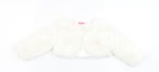 Cutey Couture Girls Ivory Basic Jacket Size 6-9 Months Button - Faux Fur, Size 6