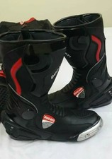 DUCATI Motorbike Leather Shoes Motorcycle Racing Cowhide Leather Riding Boots CE