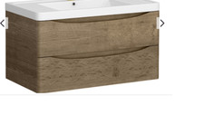 Harbour Clarity 900mm Wall Mounted Vanity Unit - Chestnut **without sink**