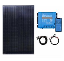 250w Black Solar Panel Kit Victron MPPT Controller Battery Cables Motorhome