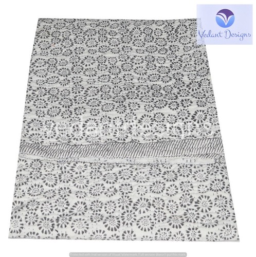 White bed runner kantha quilt - bed,