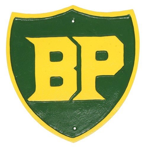 Shield cast iron wall sign - cast,
