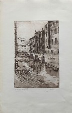Aquatint Etching Venice Canal