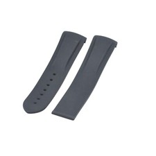 20mm Black Rubber Watch Strap