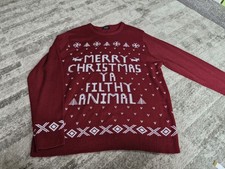 Merry Christmas Filthy Animal Jumper Sweater Home Alone Red Bohoo 3XL Festive