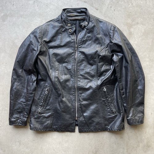 True vtg 70s black - black, leather