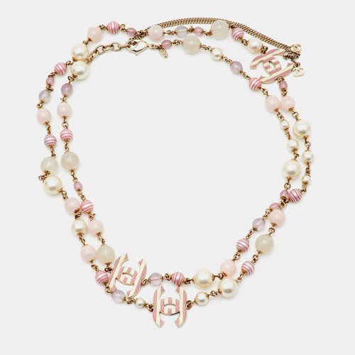 Chanel pink enamel striped - enamel,