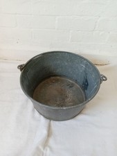 Vintage Galvanised French Tin  Bucket/Pail With Handle For Garden Or Home Use